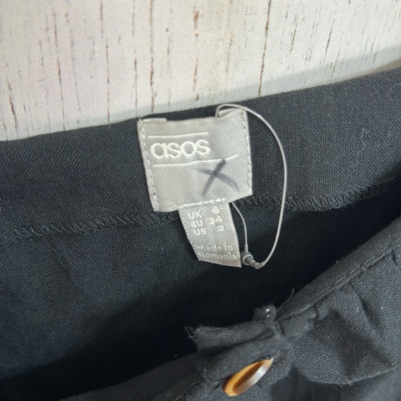 NWOT asos Button Down Ruffle Off the Shoulder Dress - Picture 2 of 5